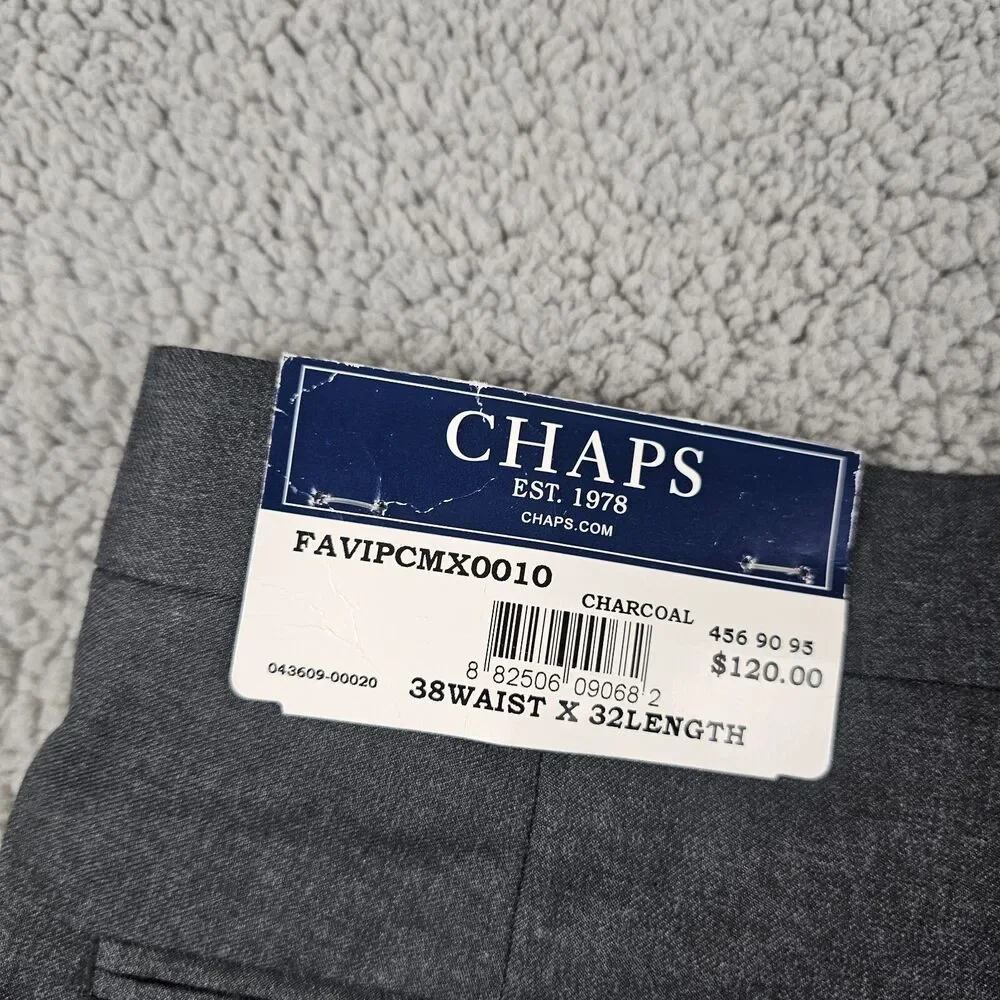 Chaps Ralph Lauren Dress Pants Mens 36x32* Gray Suit Separates Flat Front NWT